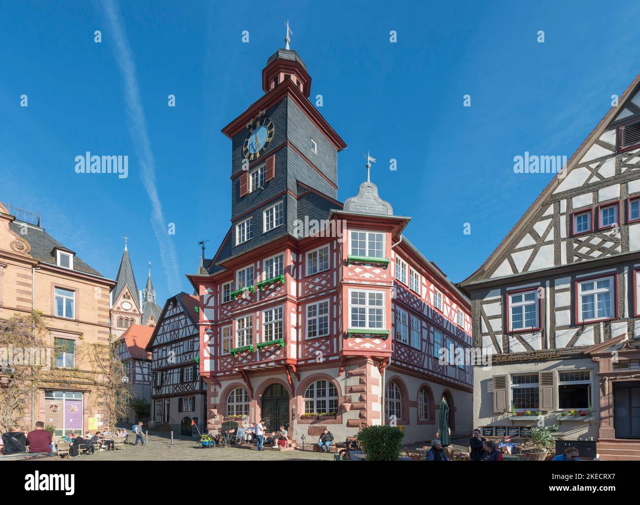 Heppenheim an der Bergstrasse, Hesse, Germany, the big market place ...