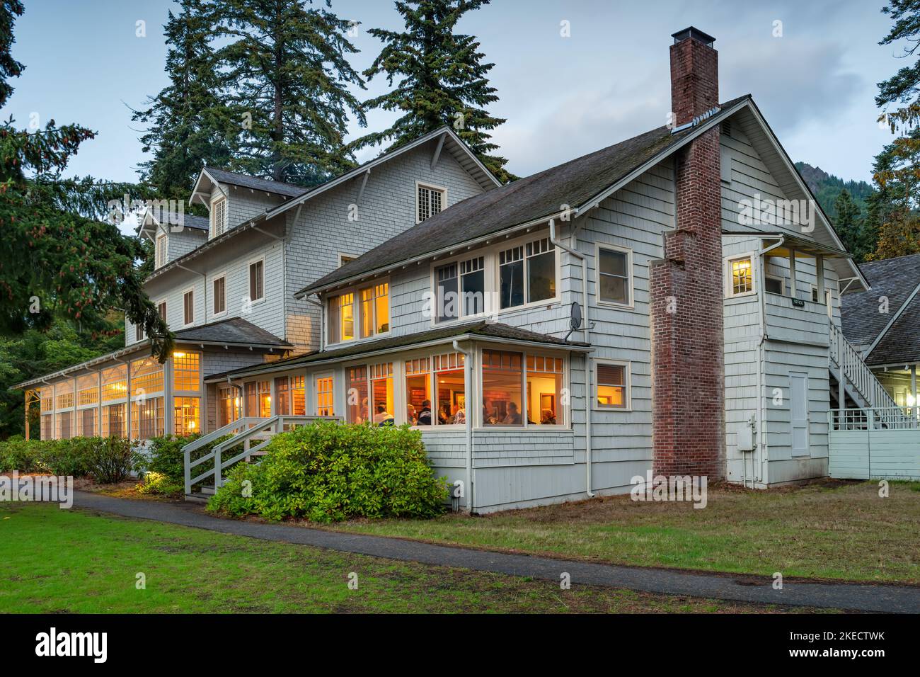 Lake Crescent Lodge in Olympic National Park Washington USA Stock Photo