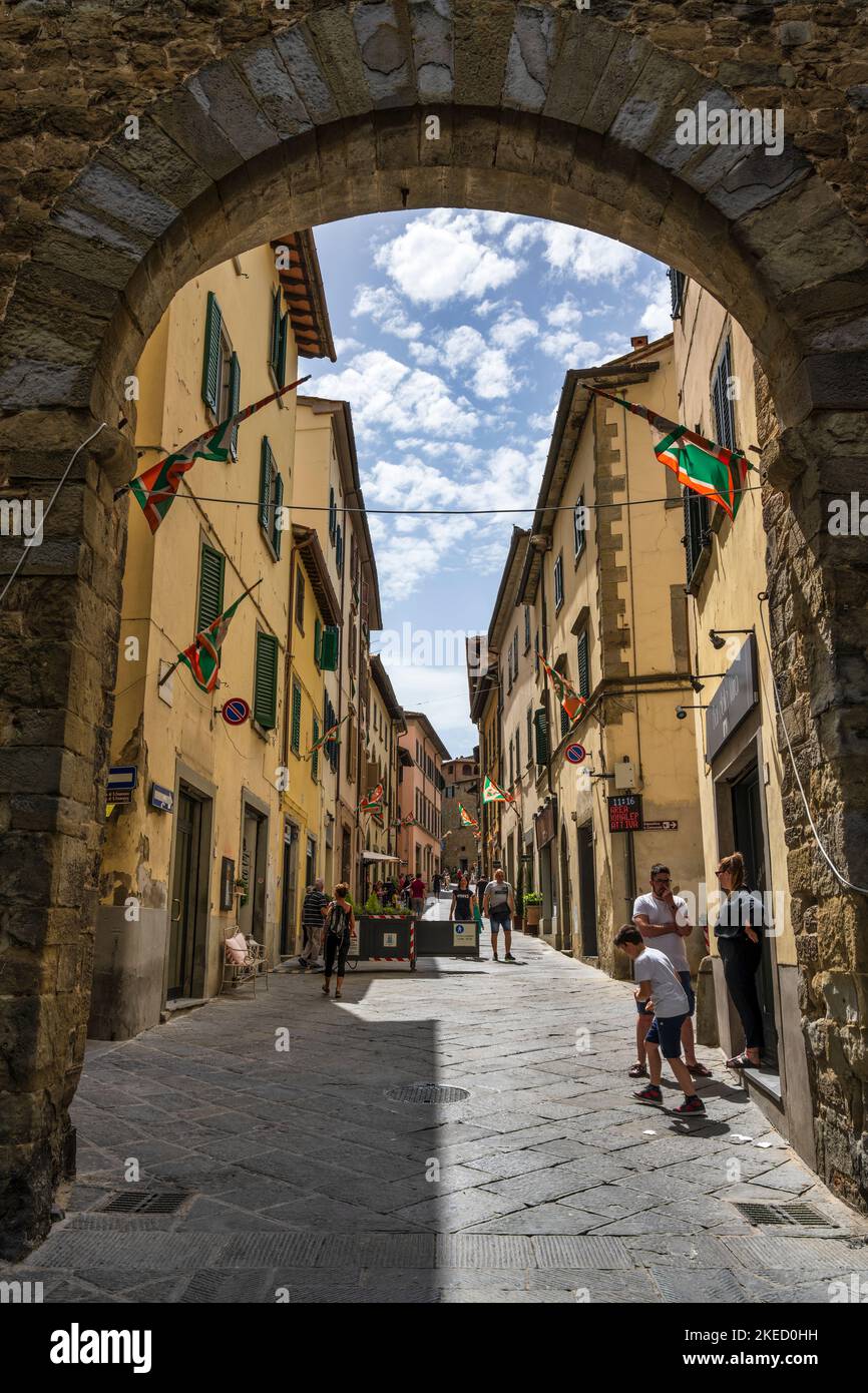 View through Porta Florentina to Corso Italia, the main street in the ...