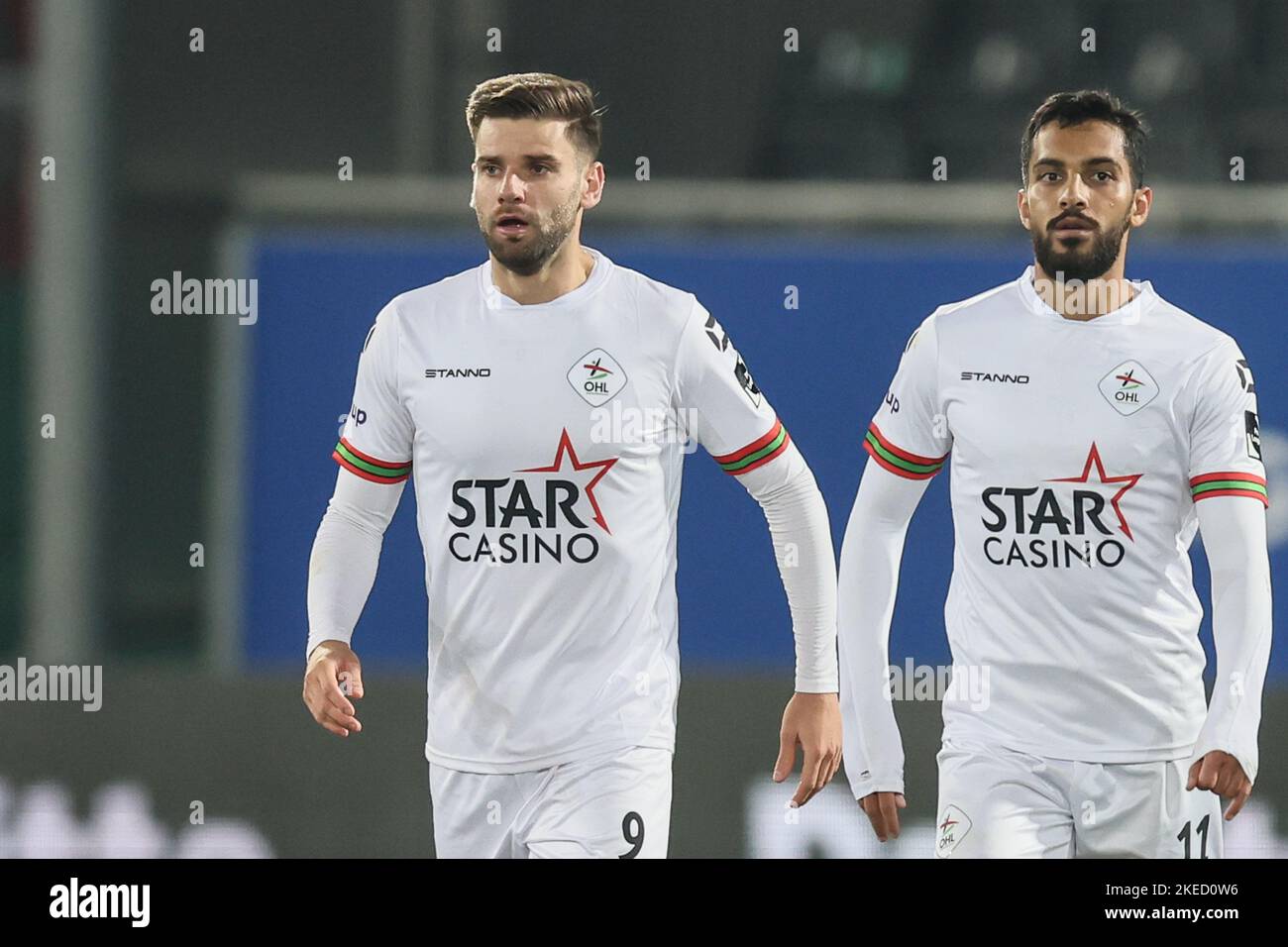 OHL's Mario Gonzalez celebrates after scoring during a soccer match