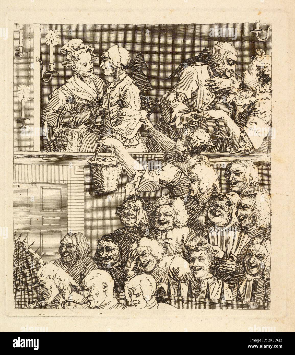 The Laughing Audience. William Hogarth. December 1733. Stock Photo