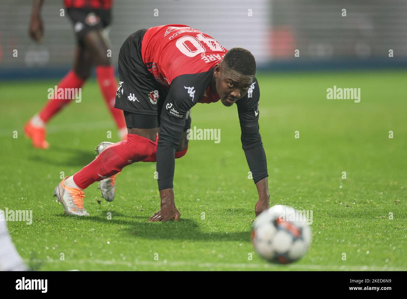 Seraing's Daniel Opare pictured in action during a soccer match between
