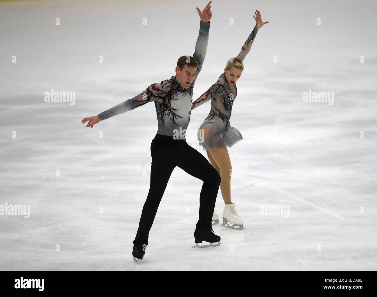 USA's Alexa Knierim and Brandon Frazier during the pairs short program