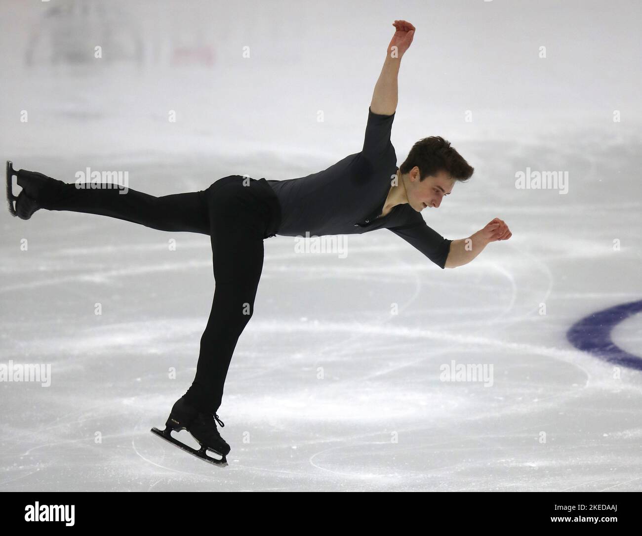 Great Britain's Graham Newberry during the men's short program during the ISU Grand Prix of