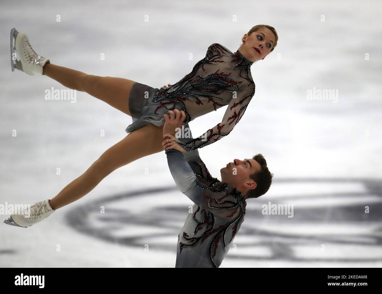 USA's Alexa Knierim and Brandon Frazier during the pairs short program