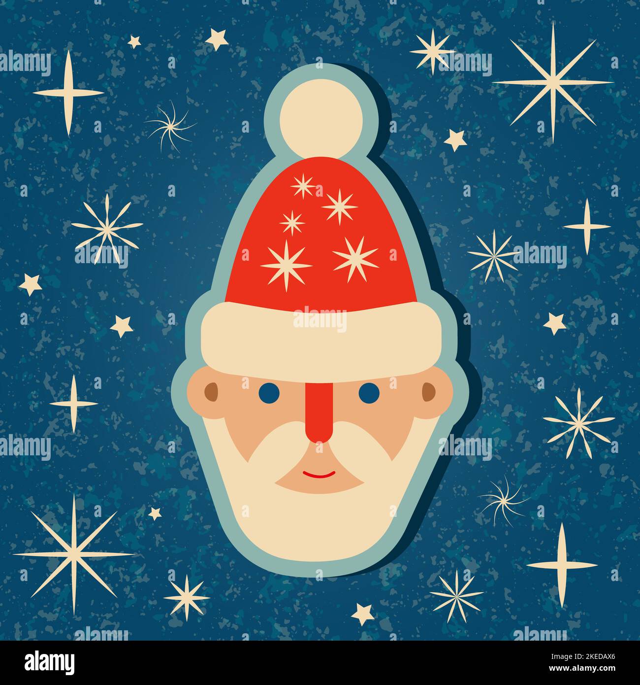 Groove retro Christmas card illustration Stock Photo - Alamy