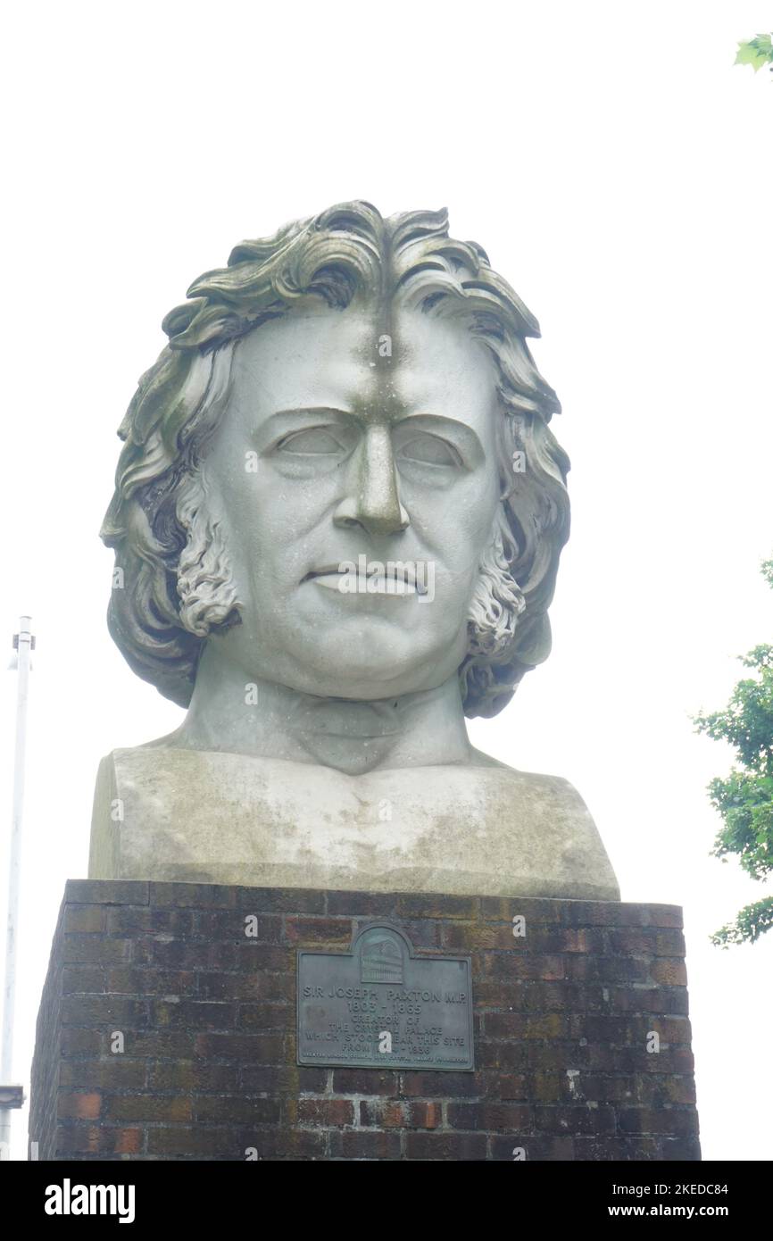 A statue of Sir Joseph Paxton M.P 18031865, at Crystal Palace. The