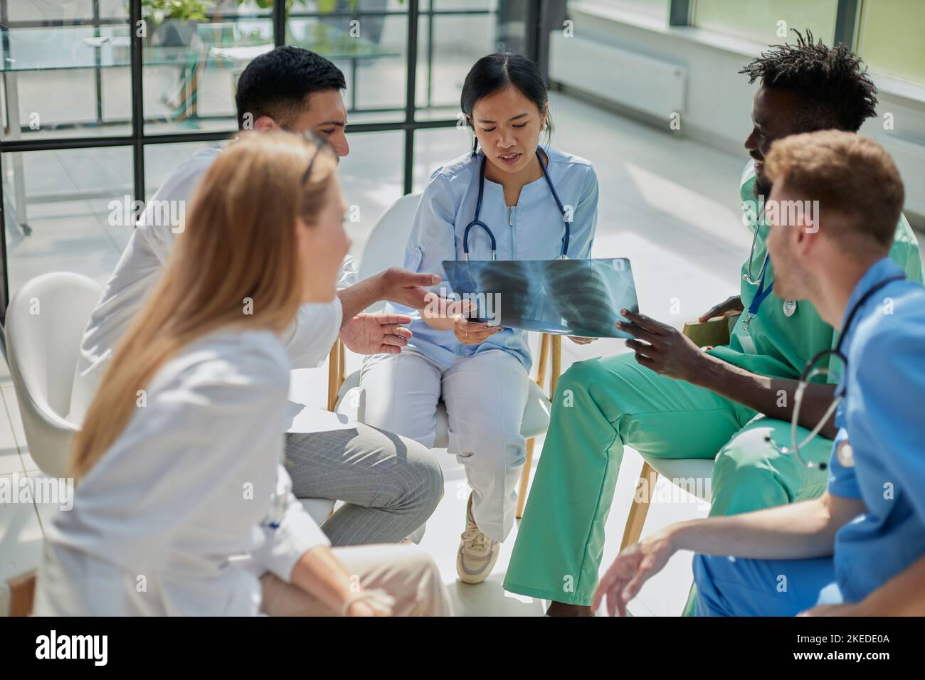 Group of Doctors and nurses Concept Teamwork in hospital for success work and trust in team Stock Photo