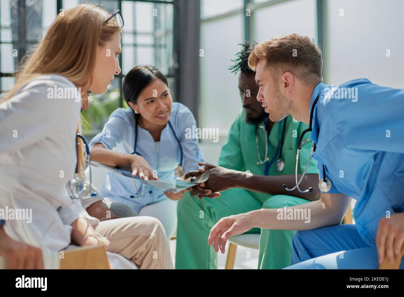 Group of Doctors and nurses Concept Teamwork in hospital for success work and trust in team Stock Photo