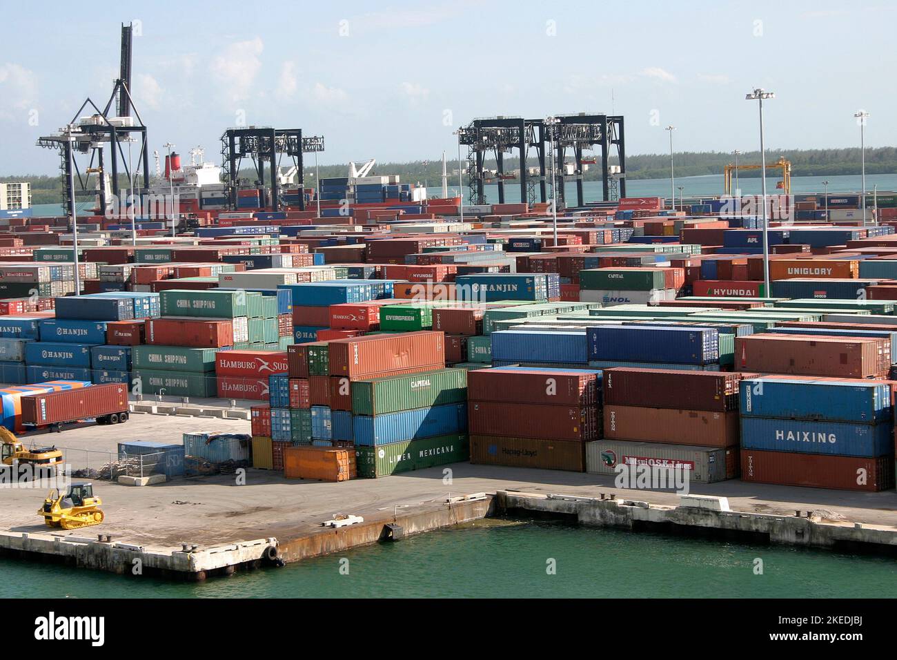 Container freight yard, Miami, Florida Stock Photo Alamy