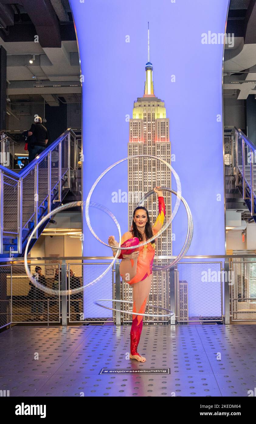 Hula Hoop artist Irina Akimova of Big Apple Circus poses on grand