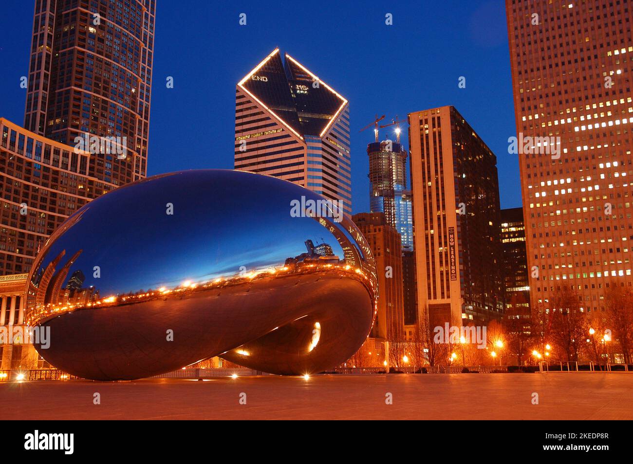 Cloud Gate, Better Known as The Bean,reflects the sky and the Chicago