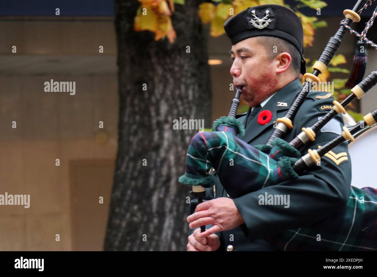 Piper, Aspy Luison, bagpipes, The Real McKenzies, Canadian Celtic punk band  in concert Stock Photo - Alamy