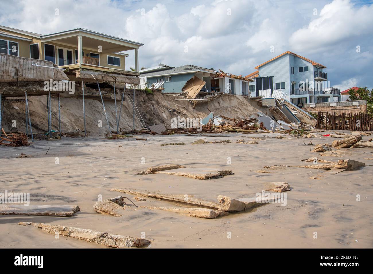 WilburByTheSea, Florida November 11, 2022 Destruction from beach