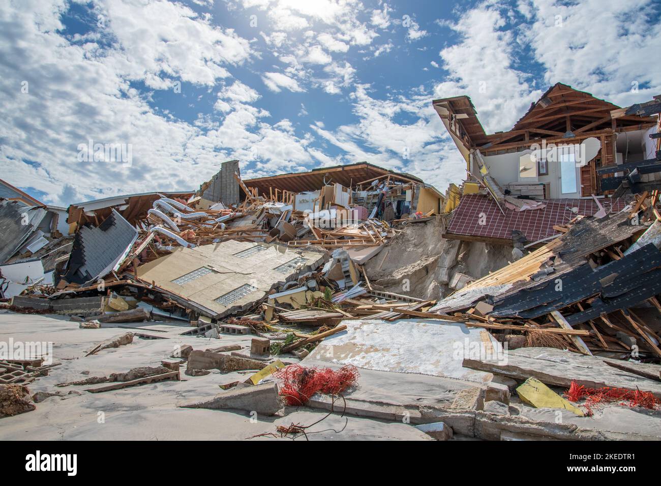 WilburByTheSea, Florida November 11, 2022 Destruction from beach