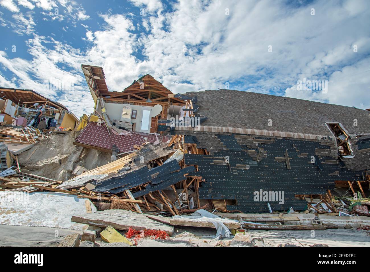 WilburByTheSea, Florida November 11, 2022 Destruction from beach
