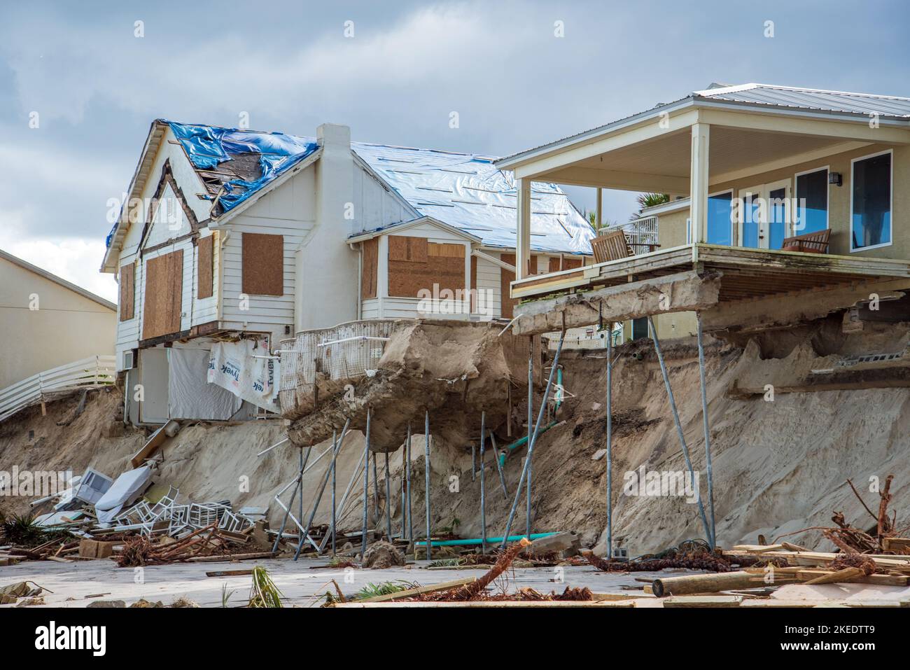 WilburByTheSea, Florida November 11, 2022 Destruction from beach