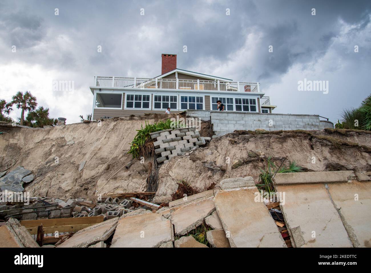 WilburByTheSea, Florida November 11, 2022 Destruction from beach