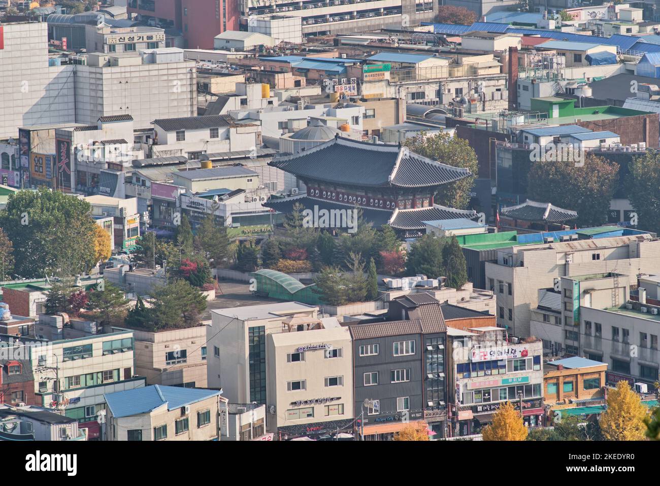 Cityscape of Suwon capital of Gyeonggi province in South Korea on 11 November 2022 Stock Photo