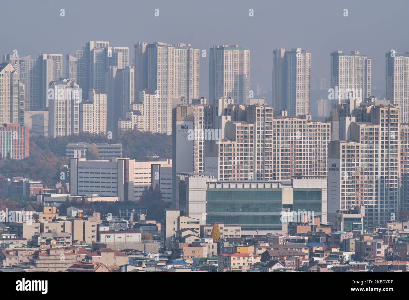 Cityscape of Suwon capital of Gyeonggi province in South Korea on 11 November 2022 Stock Photo
