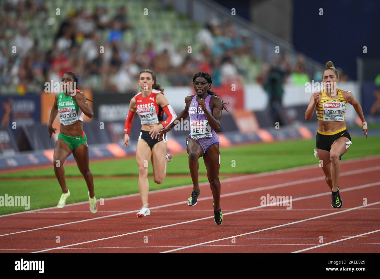 Daryll Neita, Gina Luckenkemper, Geraldine Frey, Lorene Bazolo. 100m