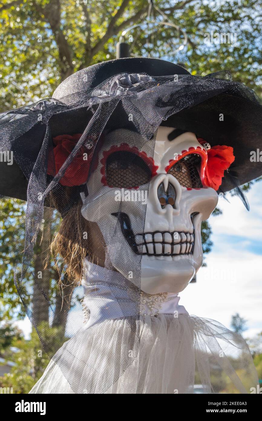 La Calavera Catrina ('dapper skull') or Catrina La Calavera Garbancera ('Elegant Skull'). Stock Photo