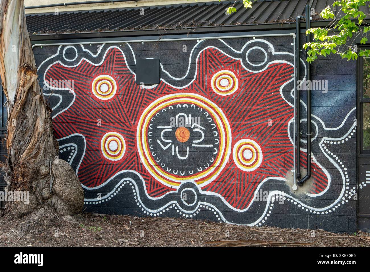 Aboriginal Street Art, Fitzroy, Melbourne, Victoria, Australia Stock