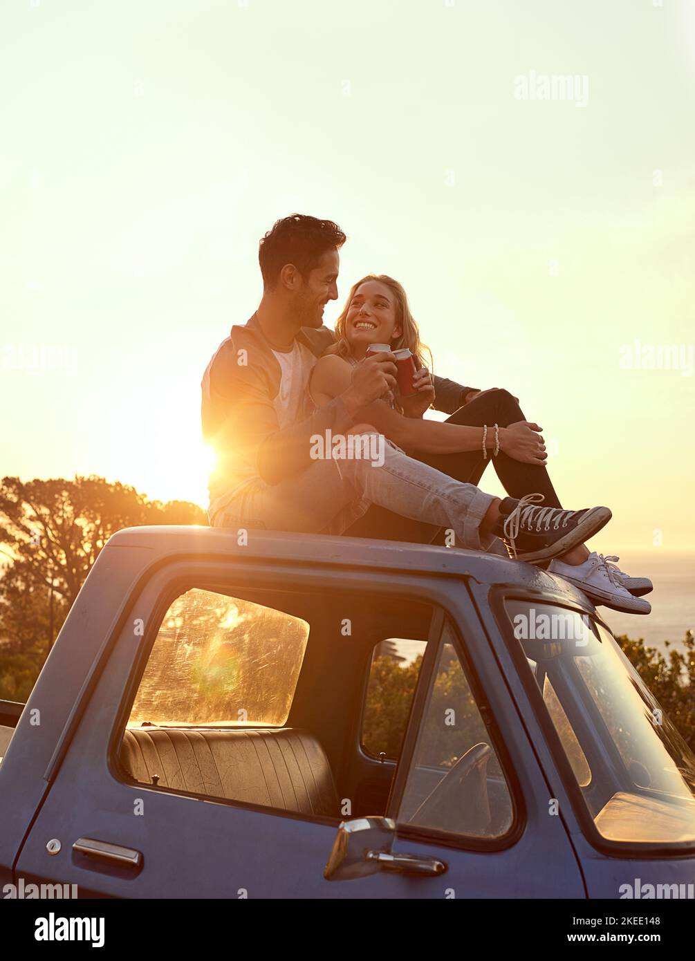 Living out their couples bucket list. an affectionate young couple