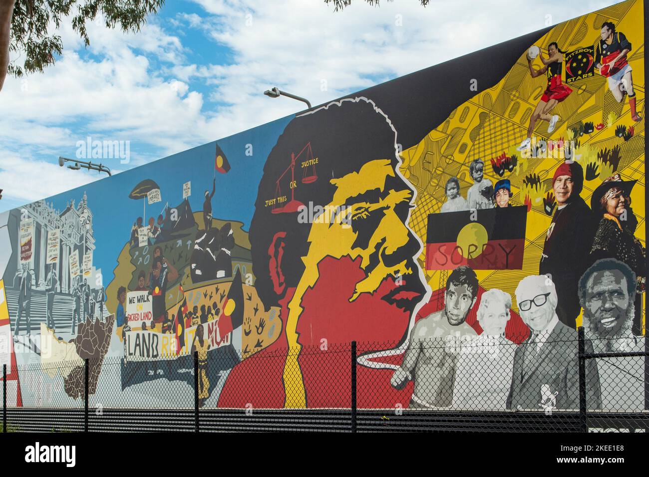 Indigenous Street Art, Thornbury, Melbourne, Victoria, Australia Stock