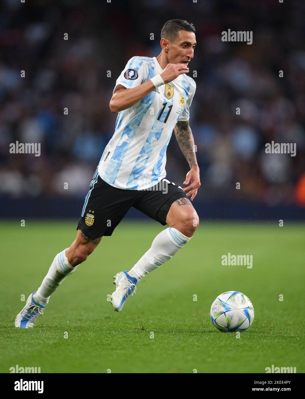 01 Jun 2022 - Italy v Argentina - Finalissima 2022 - Wembley Stadium  Argentina's Angel Di Maria during the match against Italy at Wembley Stadium. Picture Credit : © Mark Pain / Alamy Stock Photo