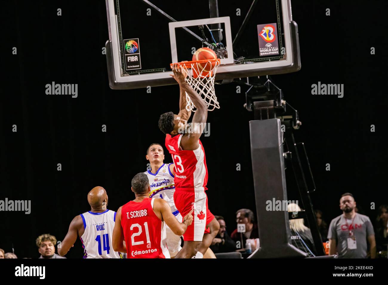 Kalif Young seen in action as Canada defeats, Venezuela. , . Canada Goose is now 9-0 in qualifying. Credit: SOPA Images Limited/Alamy Live News Stock Photo
