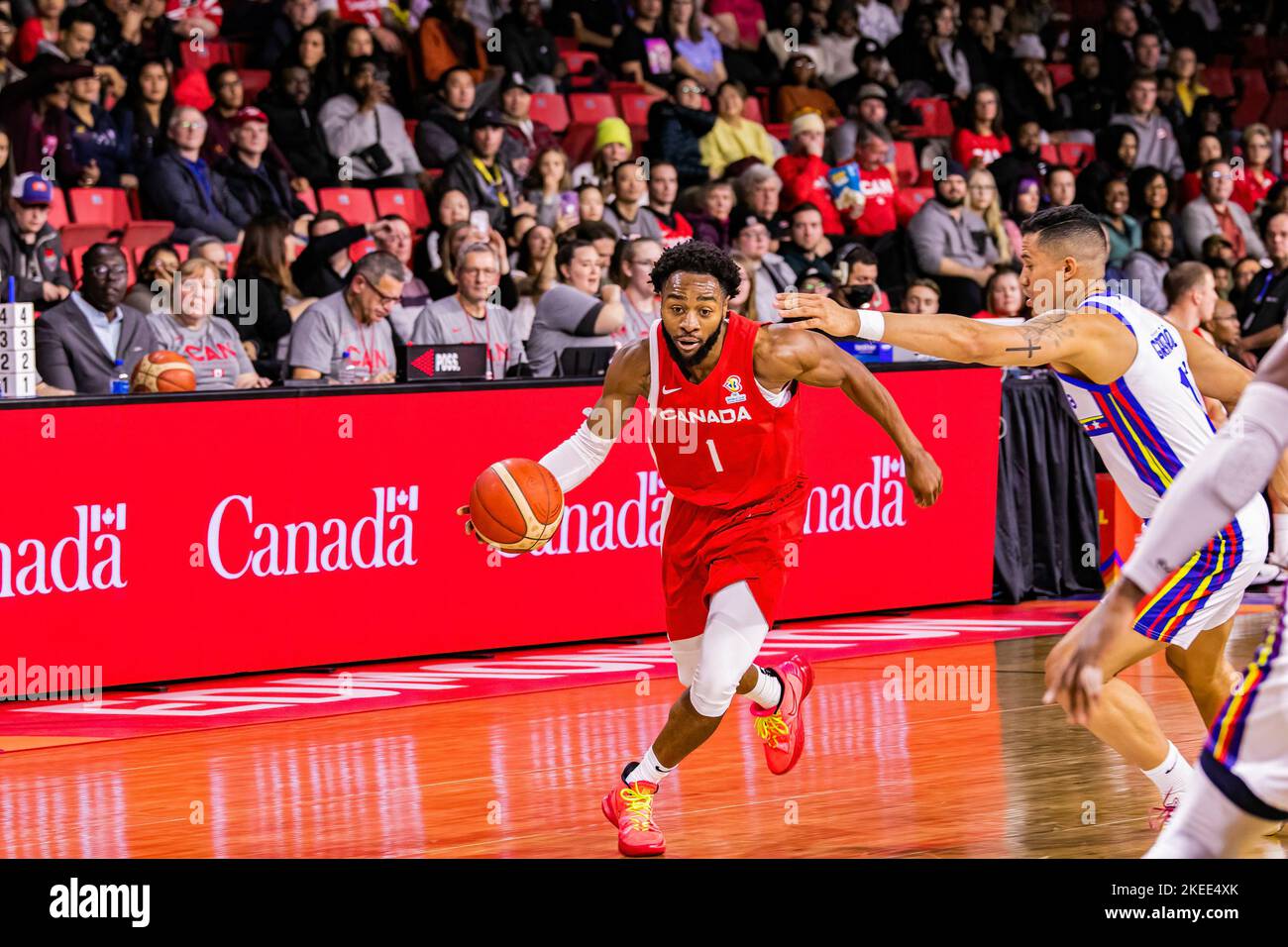 Canada's Aaron Best (C) seen in action as Canada defeats, Venezuela. , . Canada Goose is now 9-0 in qualifying. Credit: SOPA Images Limited/Alamy Live News Stock Photo