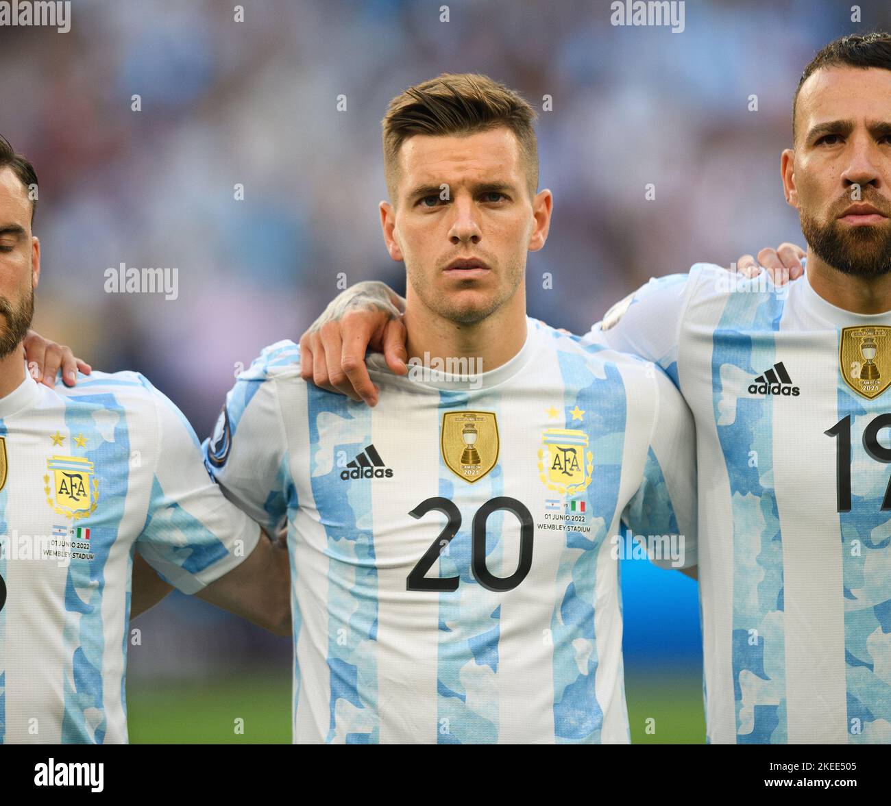 01 Jun 2022 - Italy v Argentina - Finalissima 2022 - Wembley Stadium  Giovani Lo Celso during the match against Italy at Wembley Stadium. Picture Credit : © Mark Pain / Alamy Live News Stock Photo