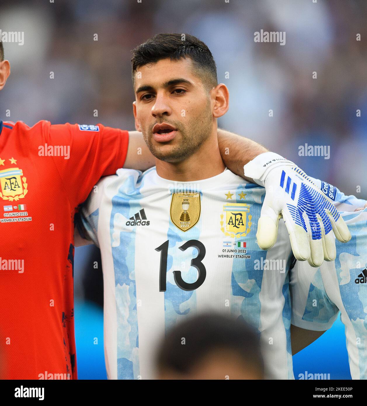 01 Jun 2022 - Italy v Argentina - Finalissima 2022 - Wembley Stadium  Cristian Romero during the match against Italy at Wembley Stadium. Picture Credit : © Mark Pain / Alamy Live News Stock Photo