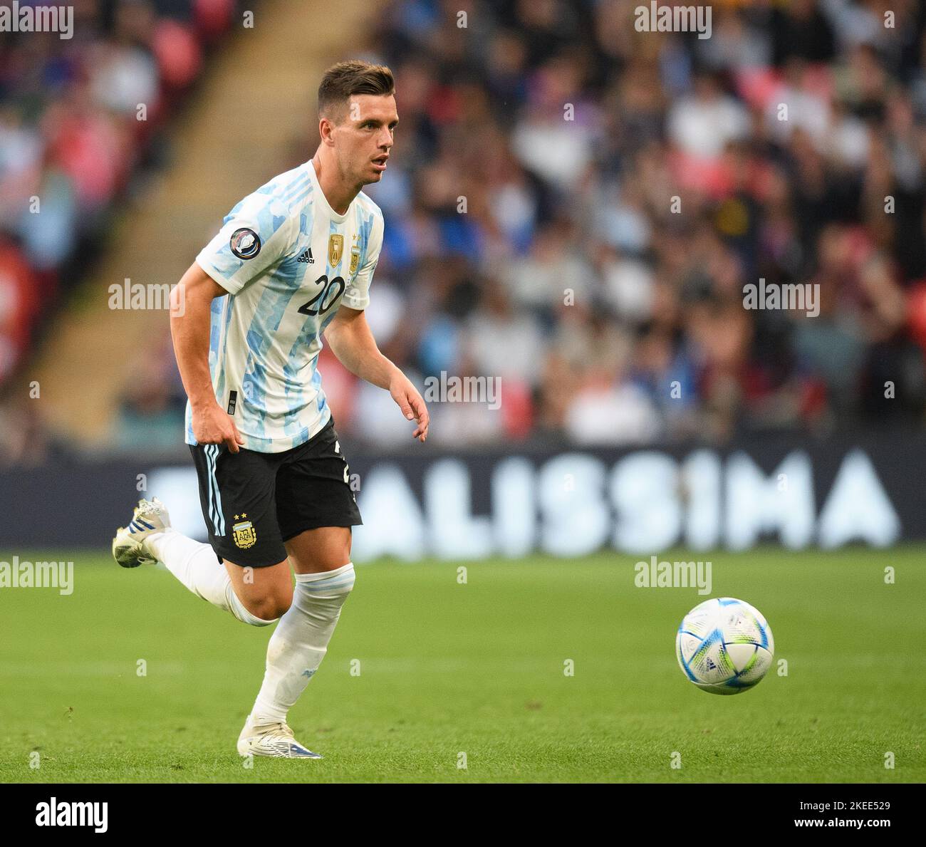 01 Jun 2022 - Italy v Argentina - Finalissima 2022 - Wembley Stadium  Argentina's Giovani Lo Celso during the match against Italy at Wembley Stadium. Picture Credit : © Mark Pain / Alamy Stock Photo
