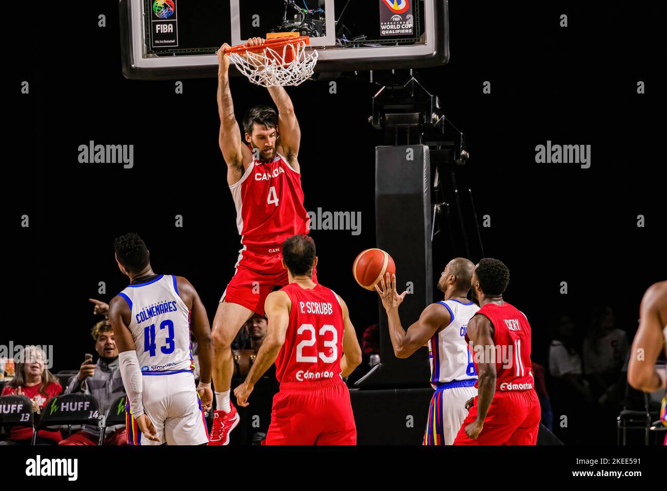 Canada's Owen Klassen (No.4) hangs ten as Canada defeats, Venezuela. , . Canada Goose is now 9-0 in qualifying. (Photo by Ron Palmer/SOPA Images/Sipa USA) Credit: Sipa USA/Alamy Live News Stock Photo