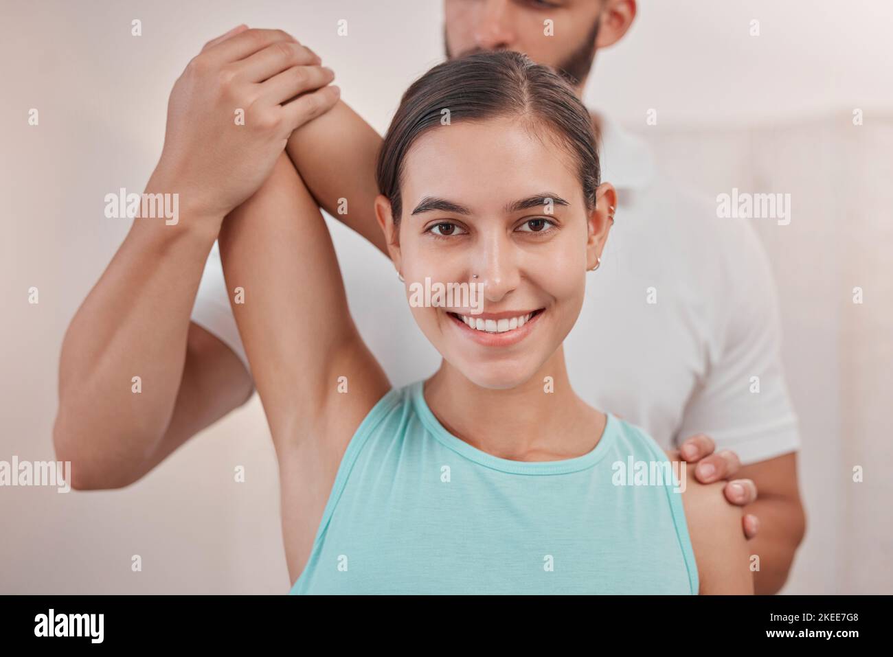 Physical therapy, woman and physiotherapy of a chiropractor helping