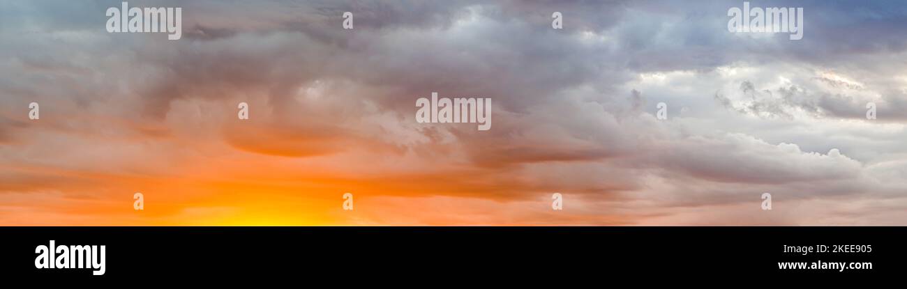 Panorama sunset sky for background or sunrise sky and cloud at morning ...