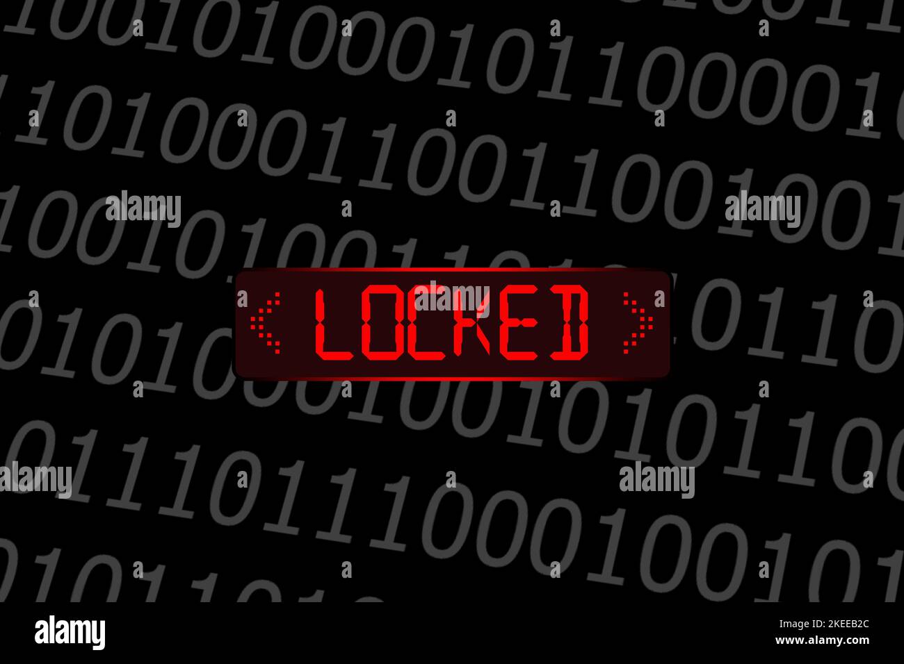The locked data system on a black background. Stock Photo