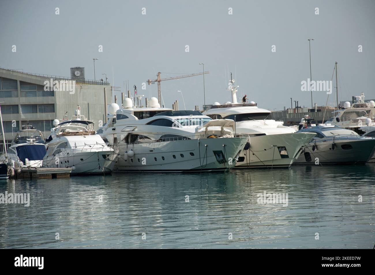 Marina, Beirut, Lebanon, Middle East, boats in harbour.  Yacht club in the background. Stock Photo