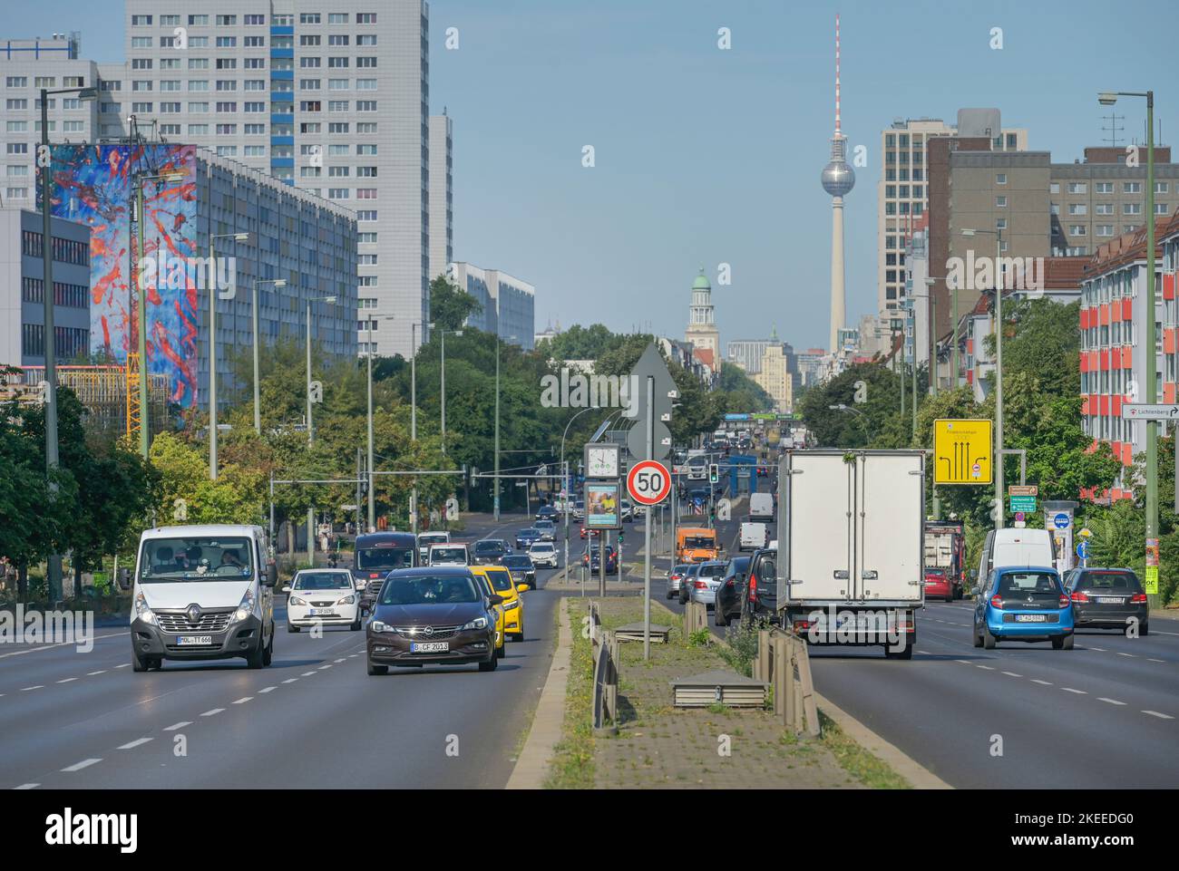 Verkehr, Frankfurter Allee, Lichtenberg, Berlin, Deutschland Stock Photo