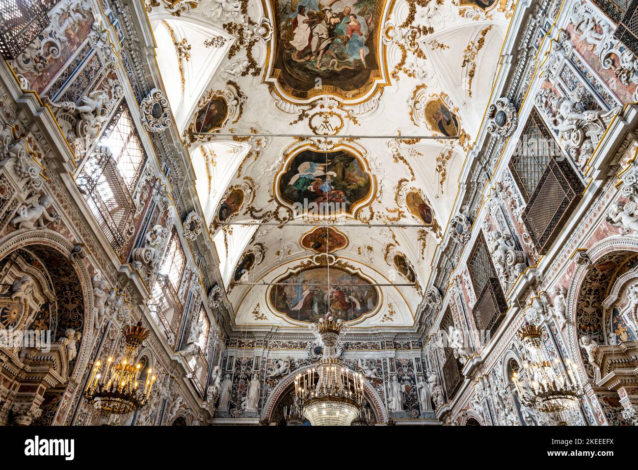 The Interior Of The Church of The Immaculate Conception (Chiesa dell'Immacolata Concezione), Palermo, Sicily, Italy. Stock Photo