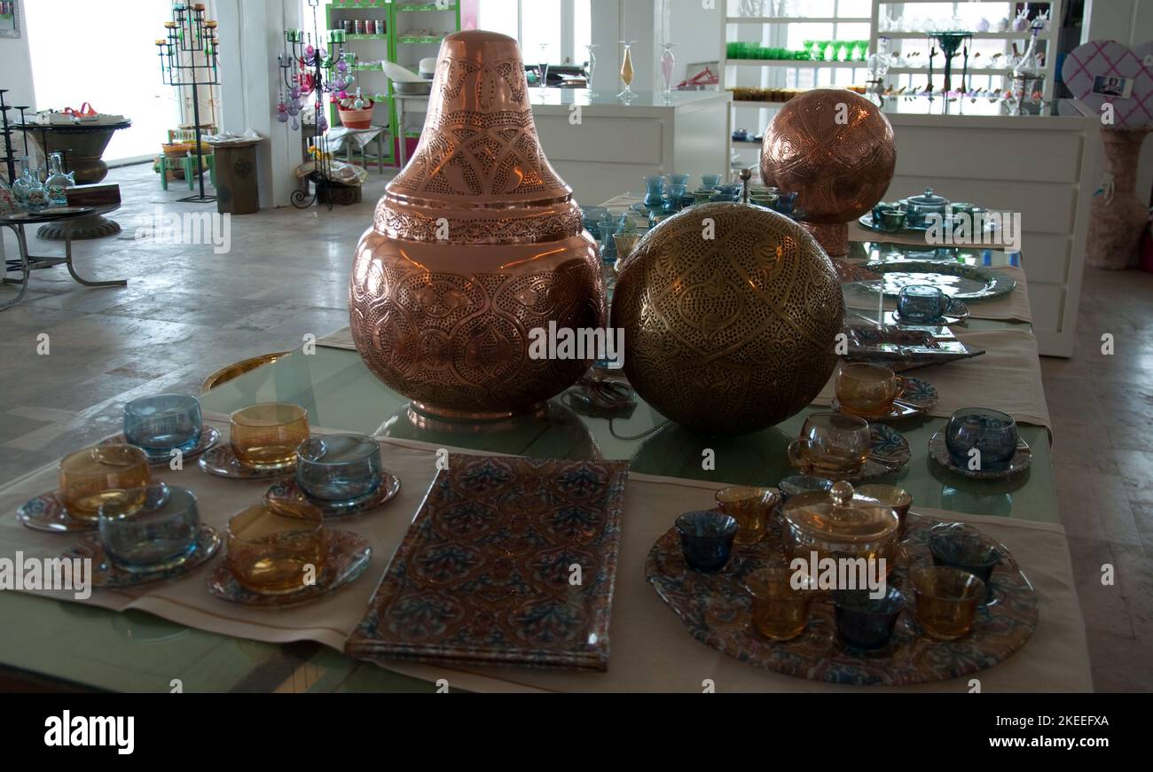Lebanese Handicrafts, Beirut, Lebanon, Middle East. Decorated glass