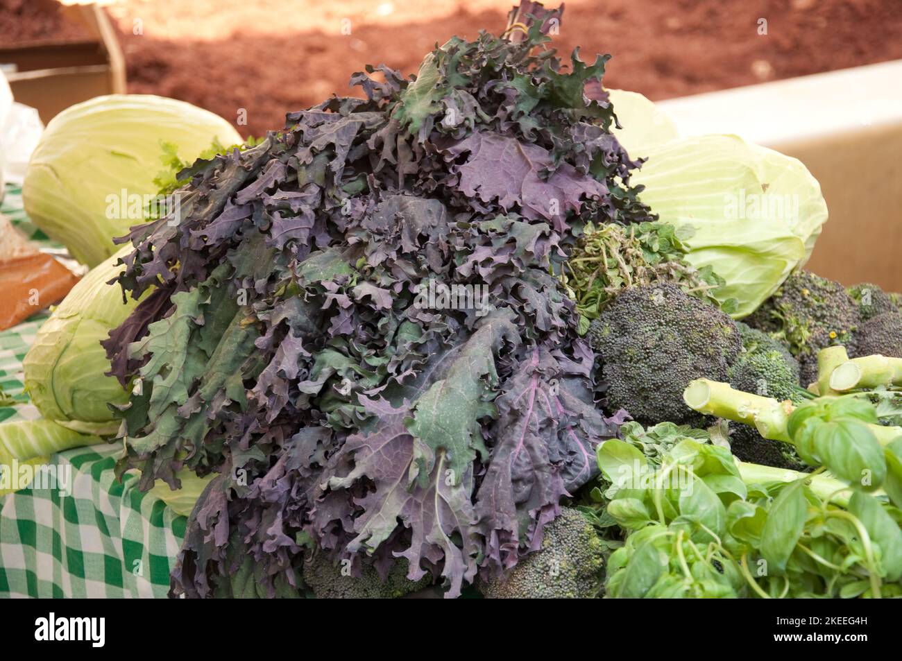Kale and other vegetables, Vegetable stall, Saturday Souk, Beirut