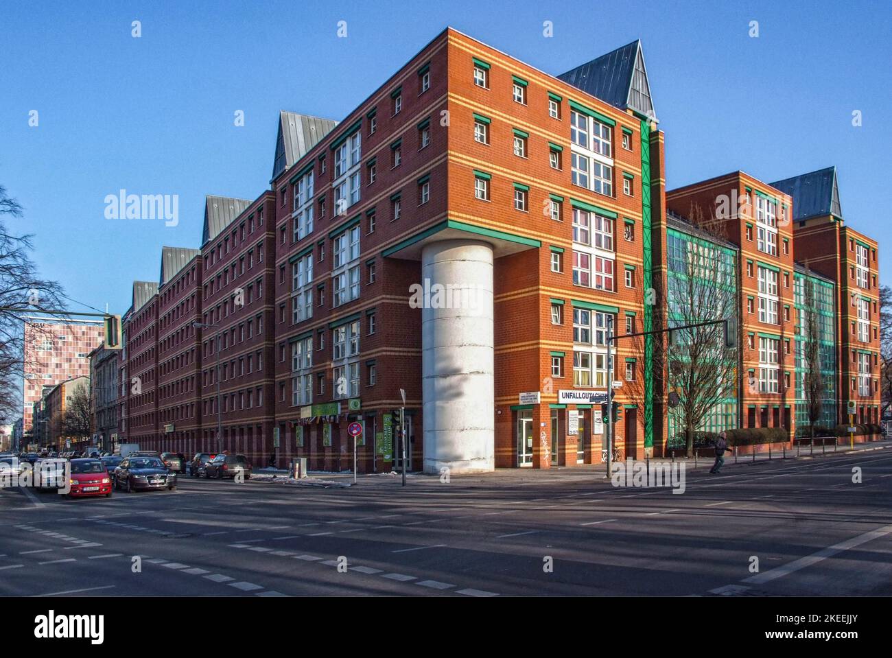 Postmodern apartment block by Aldo Rossi, Kochstrasse, Berlin, Germany Stock Photo