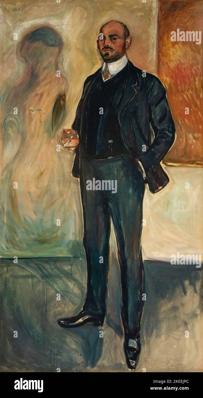 Portrait of German politician Walter Rathenau by Edvard Munch, 1907 Stock Photo