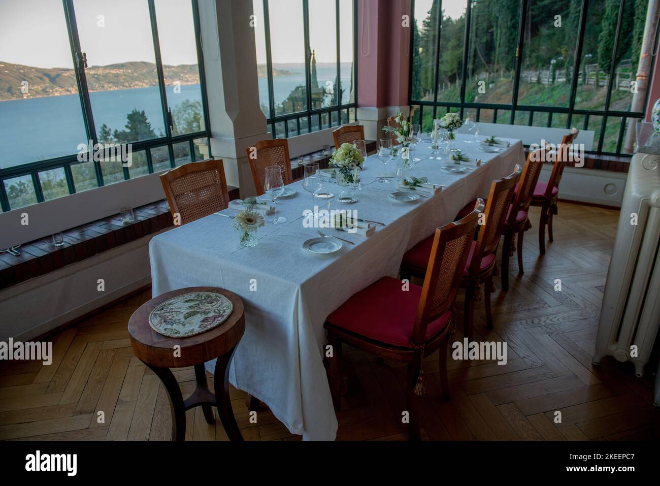 Table prepared for the wedding banquet Stock Photo