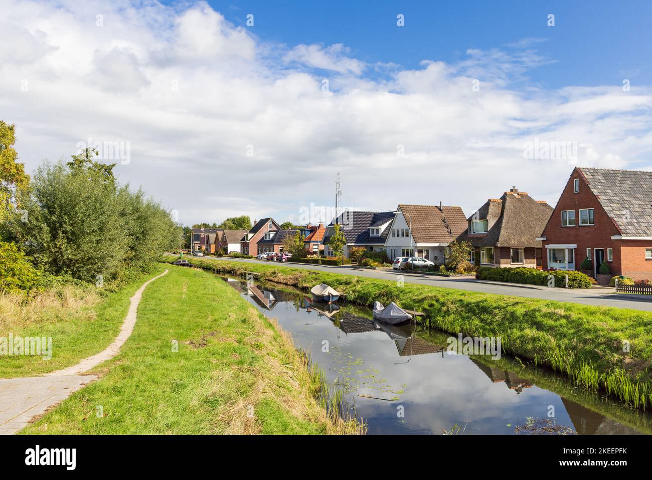 Scenic view of small village Briltil, municipality Westerkwartier in Groningen province in the Netherlands Stock Photo