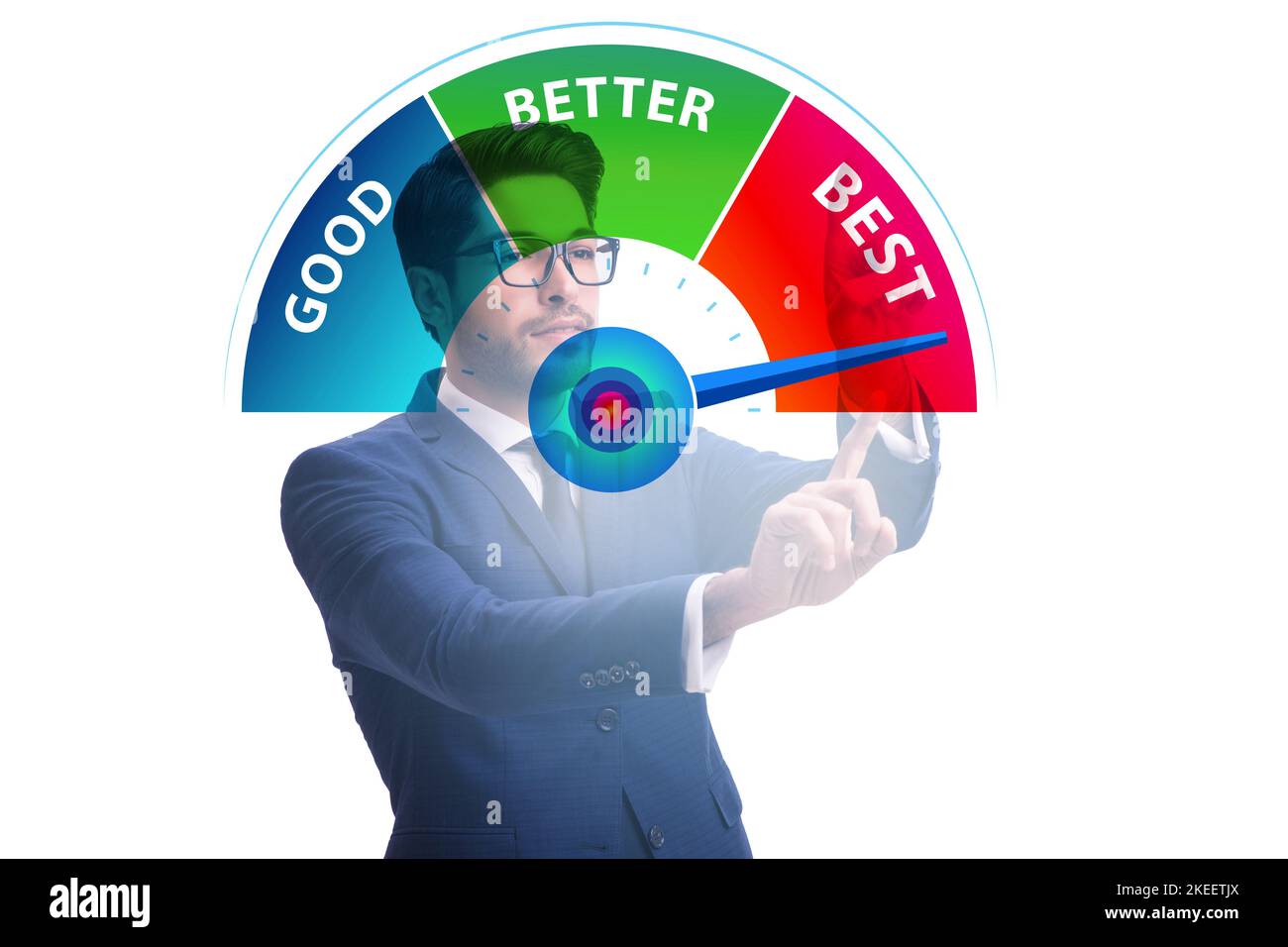 Businessman in good better and the best concept Stock Photo - Alamy