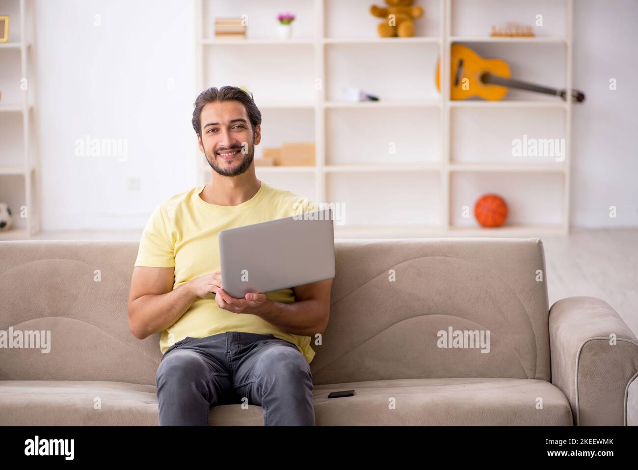 Young student studying at home during pandemic Stock Photo - Alamy